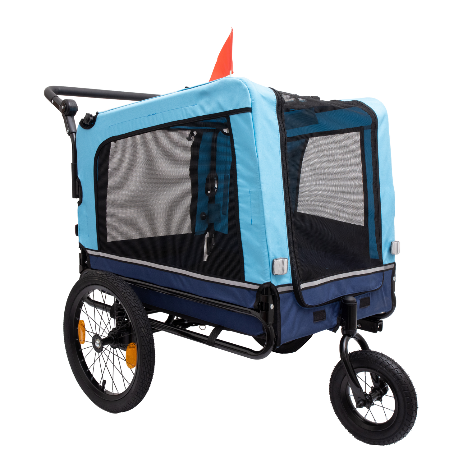 Heavy Duty Pet Stroller - Foldable Utility Bicycle Trailer