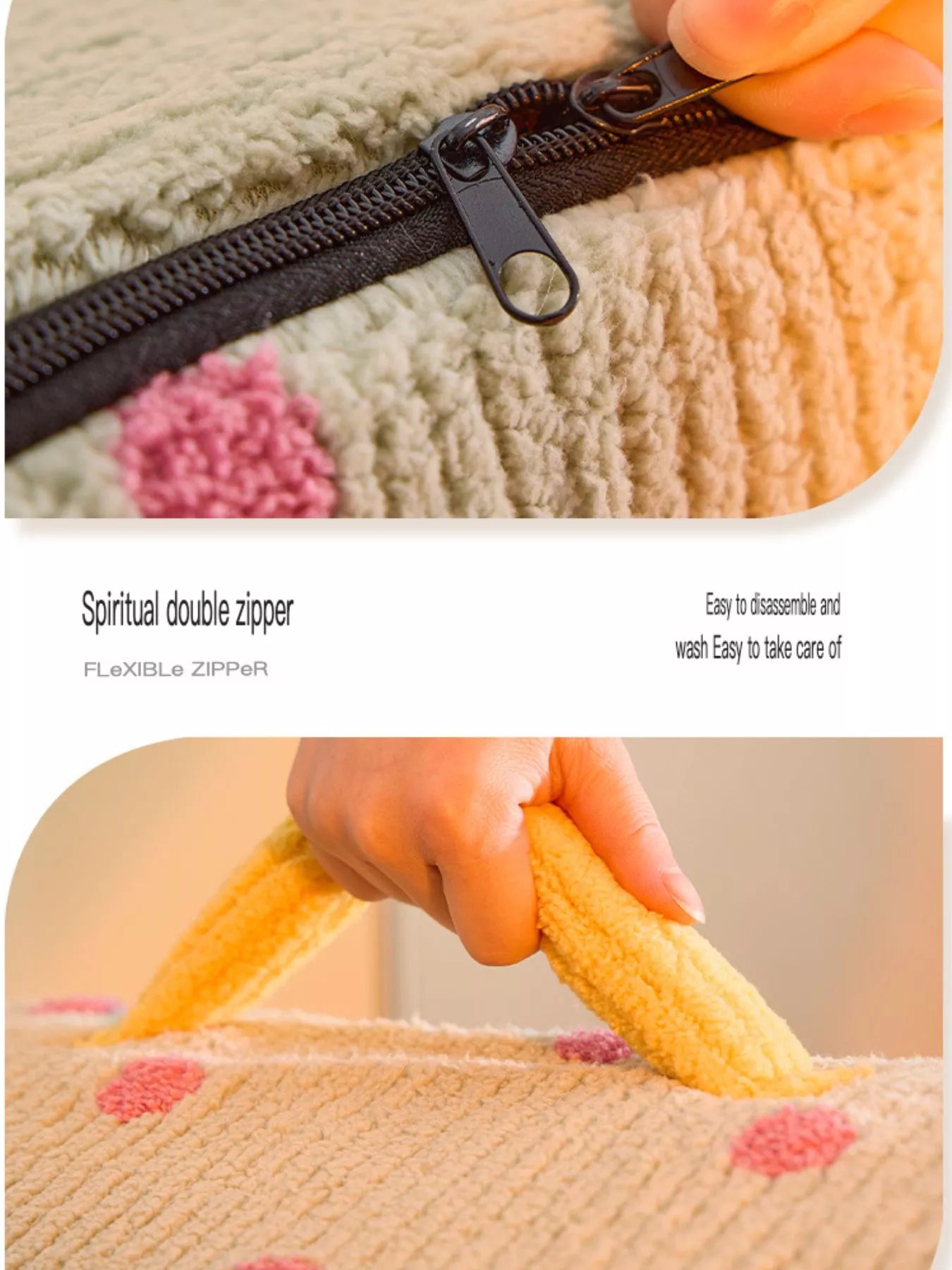 Cozy Polka Dot Pet Bed Cave with Handle