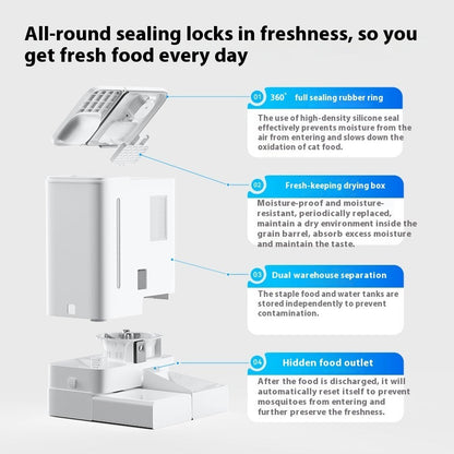 Smart WiFi Pet Feeder with HD Camera and Steel Bowl 6 Liters