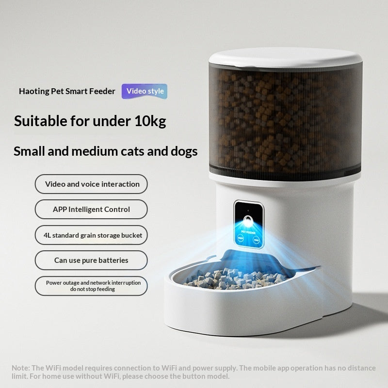 4L Smart WiFi Automatic Pet Feeder with Stainless Steel Bowl