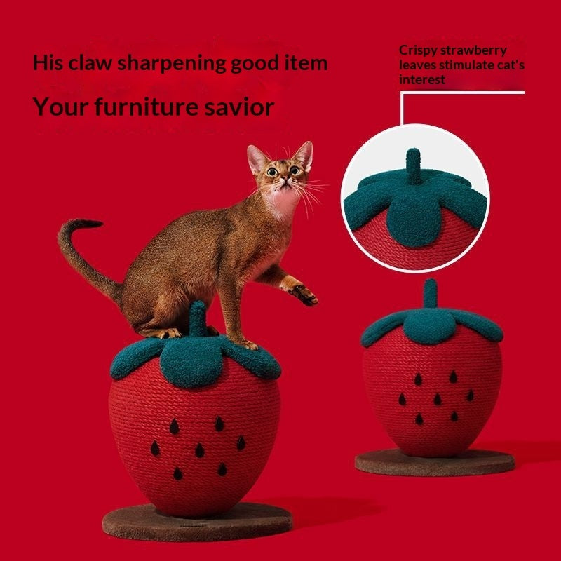 All-in-one Vertical Strawberry Cat Scratch Ball