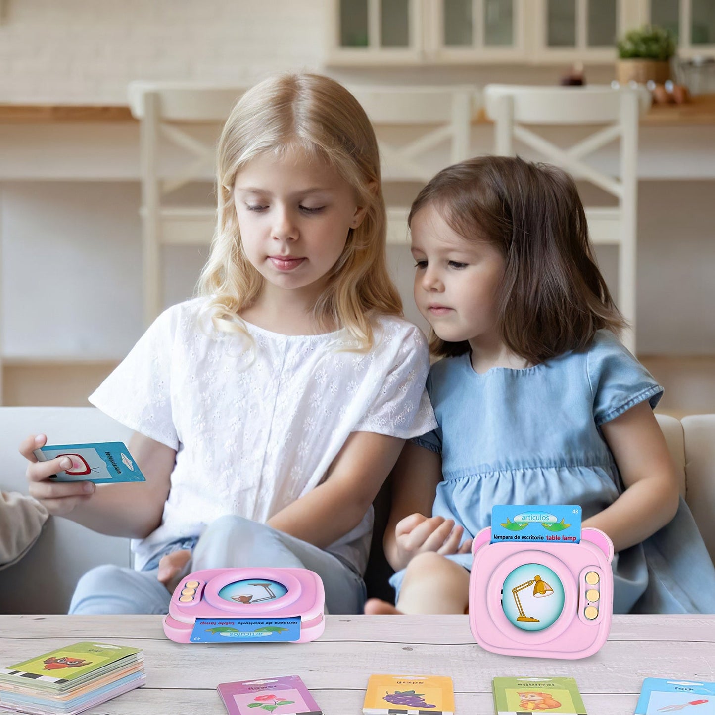 Spanish & English Talking Flash Cards 224 Sight Words Bilingual Flash Cards Rechargeable Card Early Education Device Educational Toy for Boys Girls Ag