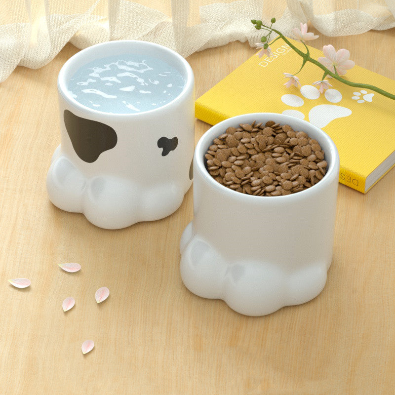 Cat Bowl Ceramic High Foot Protection Cervical Spine Large