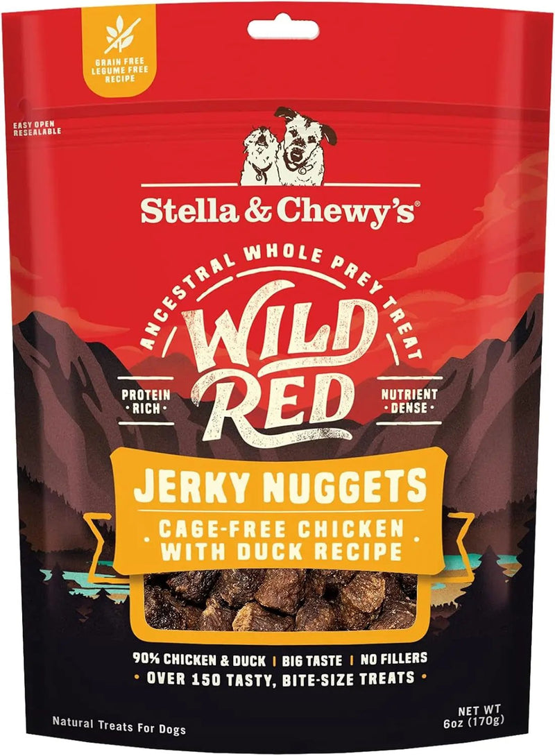 Wild Red Jerky Nuggets - 90 Protein-rich Chicken & Duck Dog Treats - Grain-free Training Rewards For All Breeds - Made In Usa - 6 Oz Bag - Purrfect Pet Kingdom