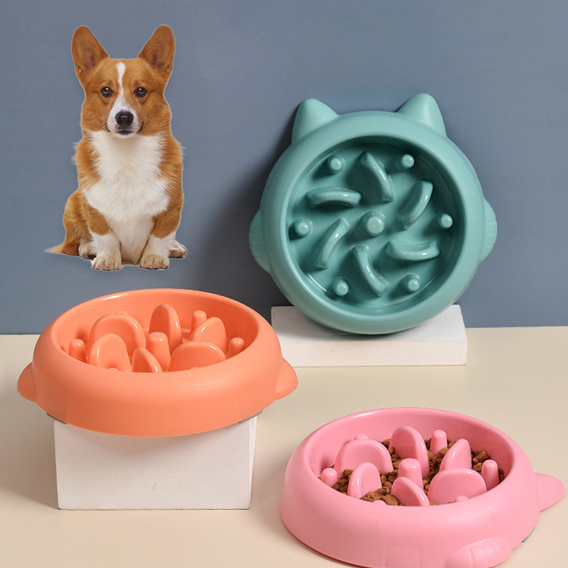 Pet Dog Cat Slow Feeder Bowls Anti Choking Slow Feeder Dish