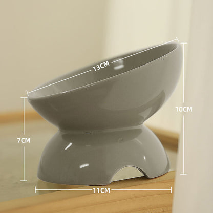 Cat Bowl Ceramic Cat Food Bowl Cat Food Basin Plate Feeding