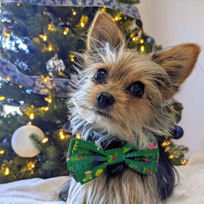 Merry & Bright Festive Holiday Pet Bow Tie - 3 Sizes