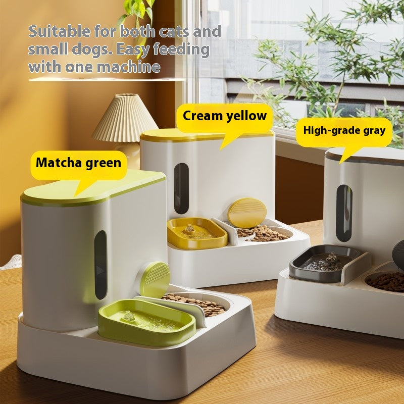 Purrfect Pet Kingdom Cat Automatic Pet Feeder Water Dispenser Integrated Double B (Upgraded Yellow) - Premium Pet Bowls & Feeders