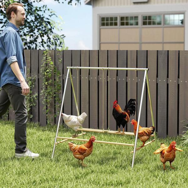 Chicken Perch - Natural Wood Poultry Swing & Stand Toy