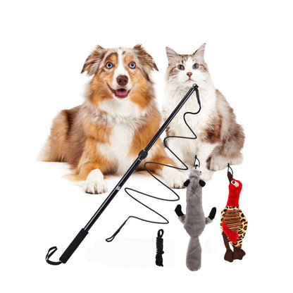 Telescopic Stick Dog Teasing Rod Toy Pet