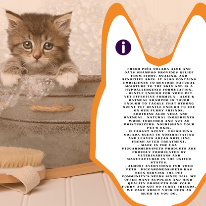 Piccardmeds4pets Fresh Pi?a Colada Aloe and Oatmeal Shampoo