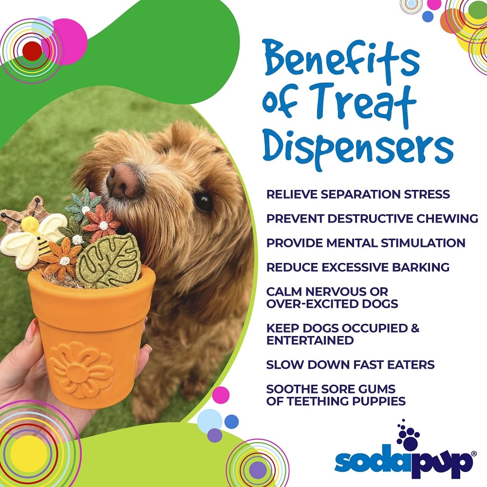 Large Flower Pot eCup Dog Treat Dispenser | Durable USA-Made