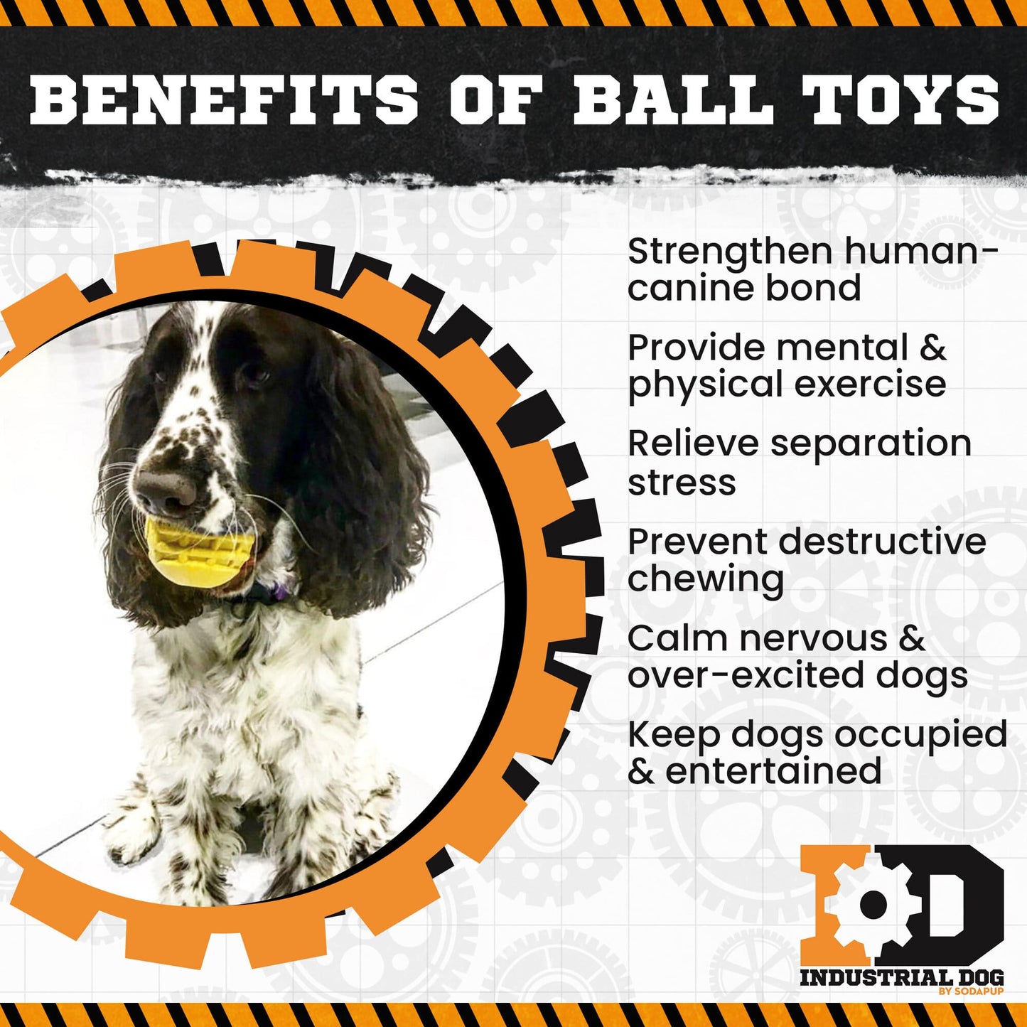 Industrial Dog Ball Rubber Chew Toy for Heavy Chewers | Yellow |