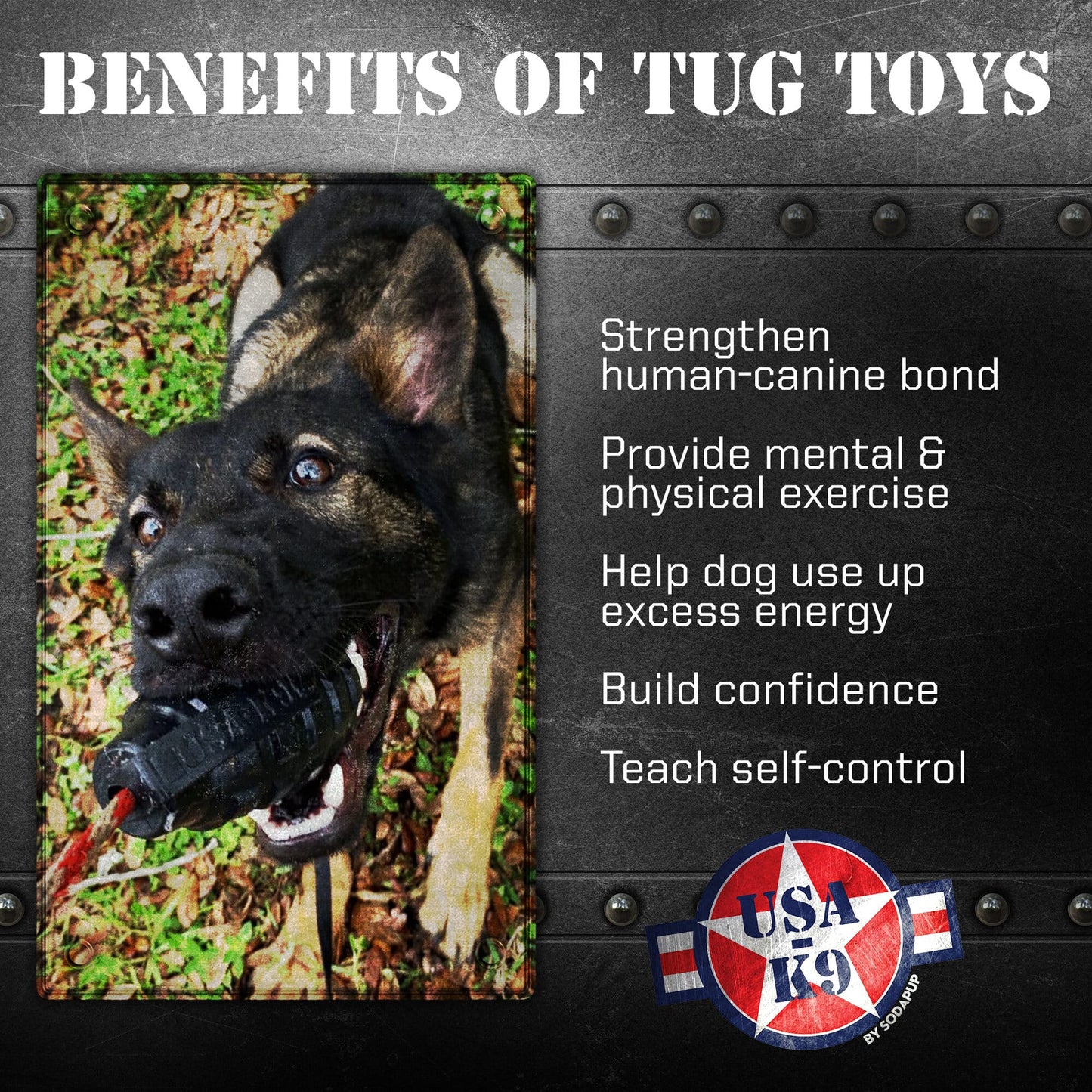 USA-K9 Magnum Grenade - Black Magnum Rubber Chew Toy for Extreme