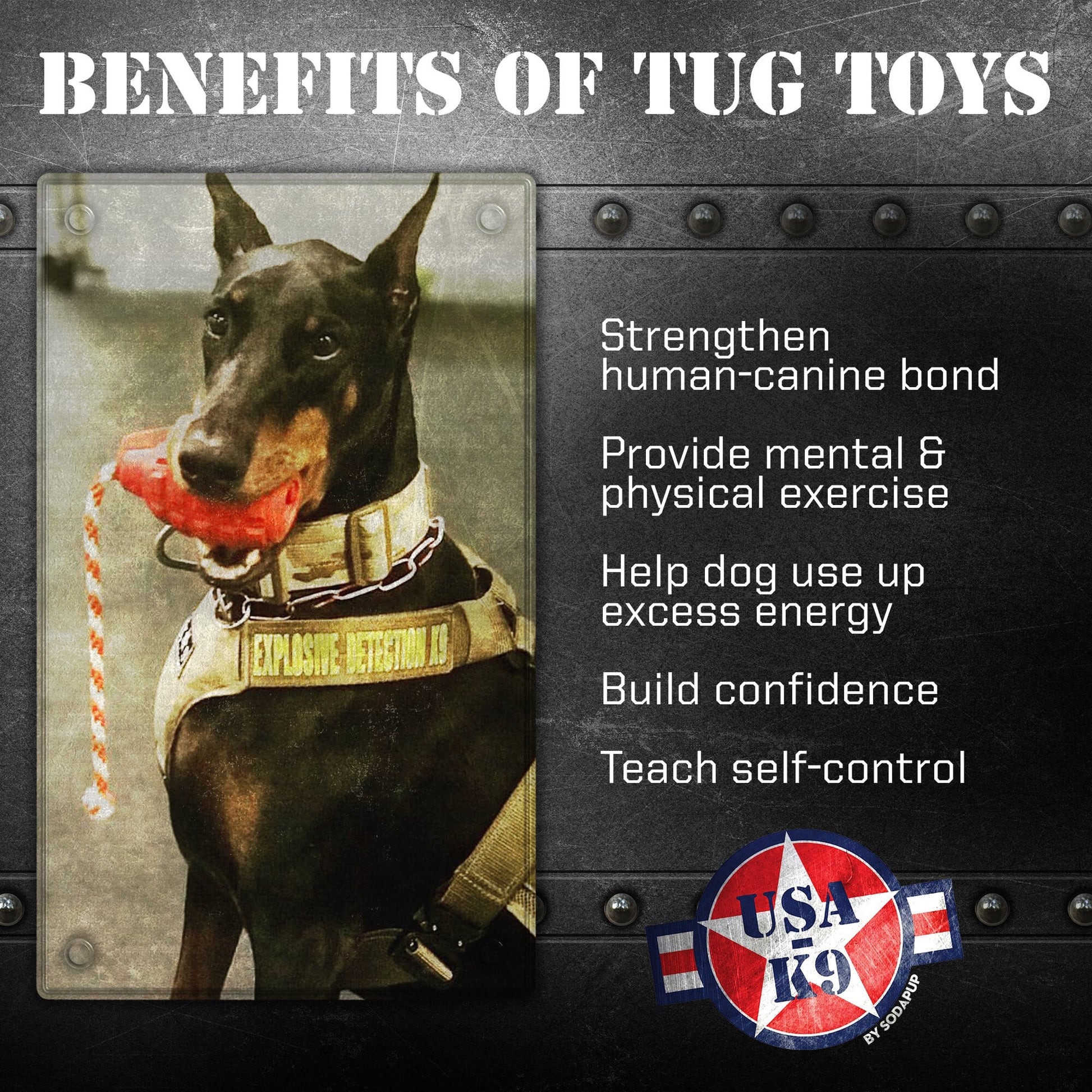 USA K9 Grenade Shaped Rubber Dog Toy Chew Treat Disp 41189 - gallery image 5