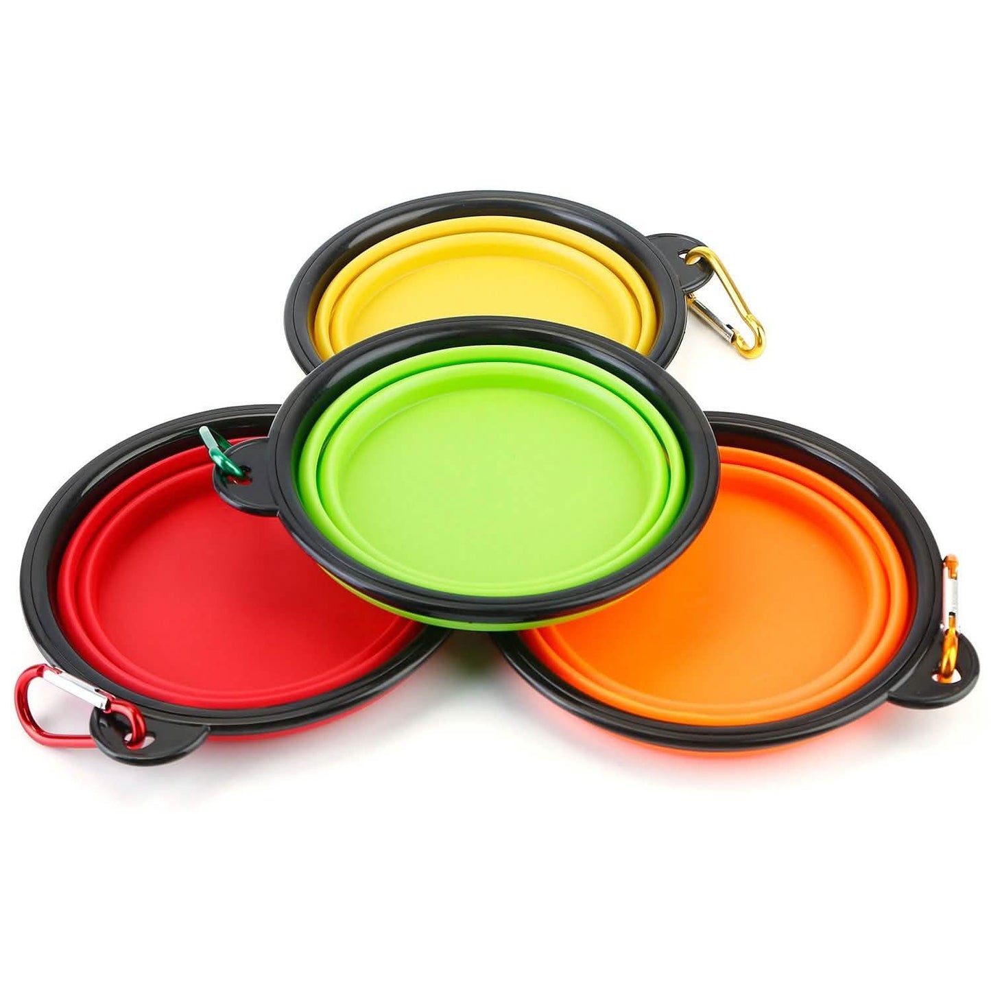 4-Pack: Silicone Collapsible Dog or Cat Food Water Bowl