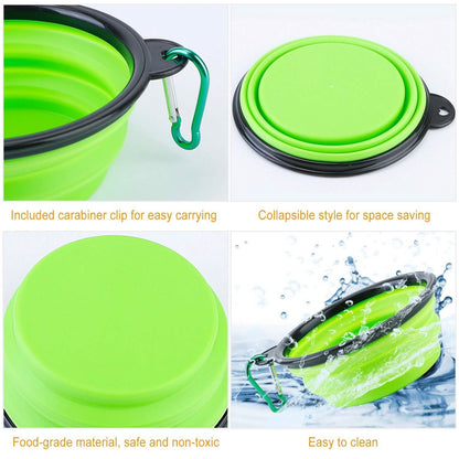 4-Pack: Silicone Collapsible Dog or Cat Food Water Bowl