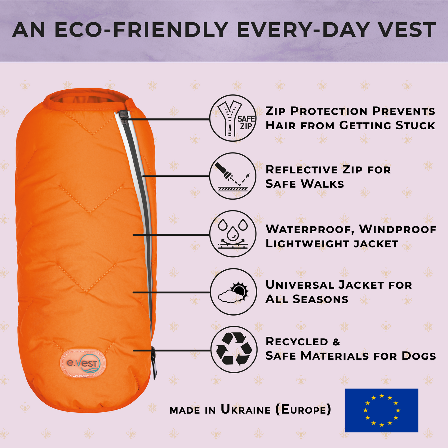 Dog Apparel Sustainable Eco-Friendly Jacket Vest Made in - lifestyle product image for dog apparel
