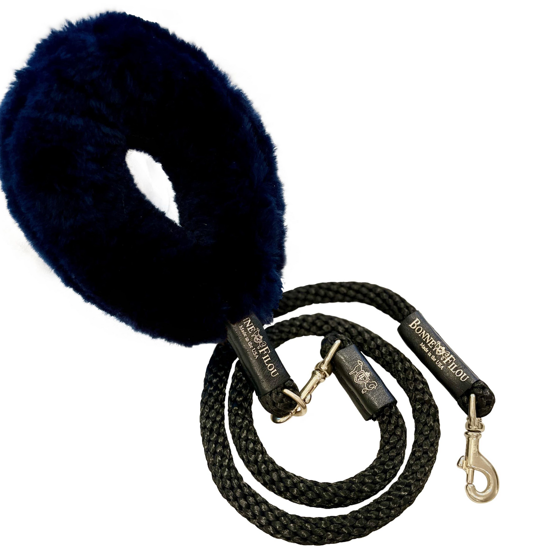 Dog Leash Bundle Shearling Fur Grip Rope Leash for Daily Use - size and texture image for dog leash