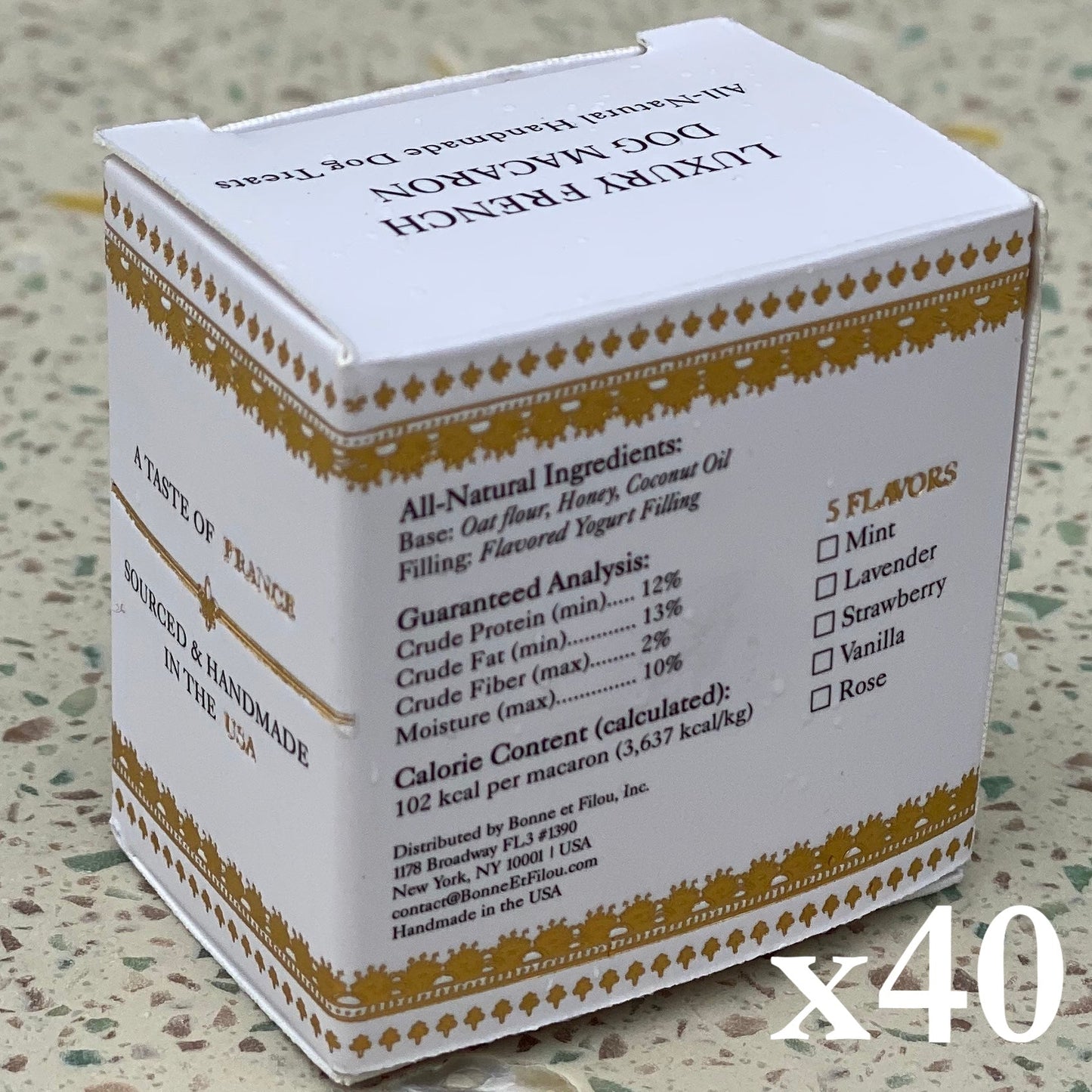 Dog Treats Macaron Gift Box 40 Count