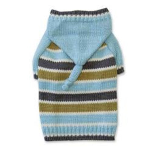 Stripe Hoodie Blue Dog Sweater