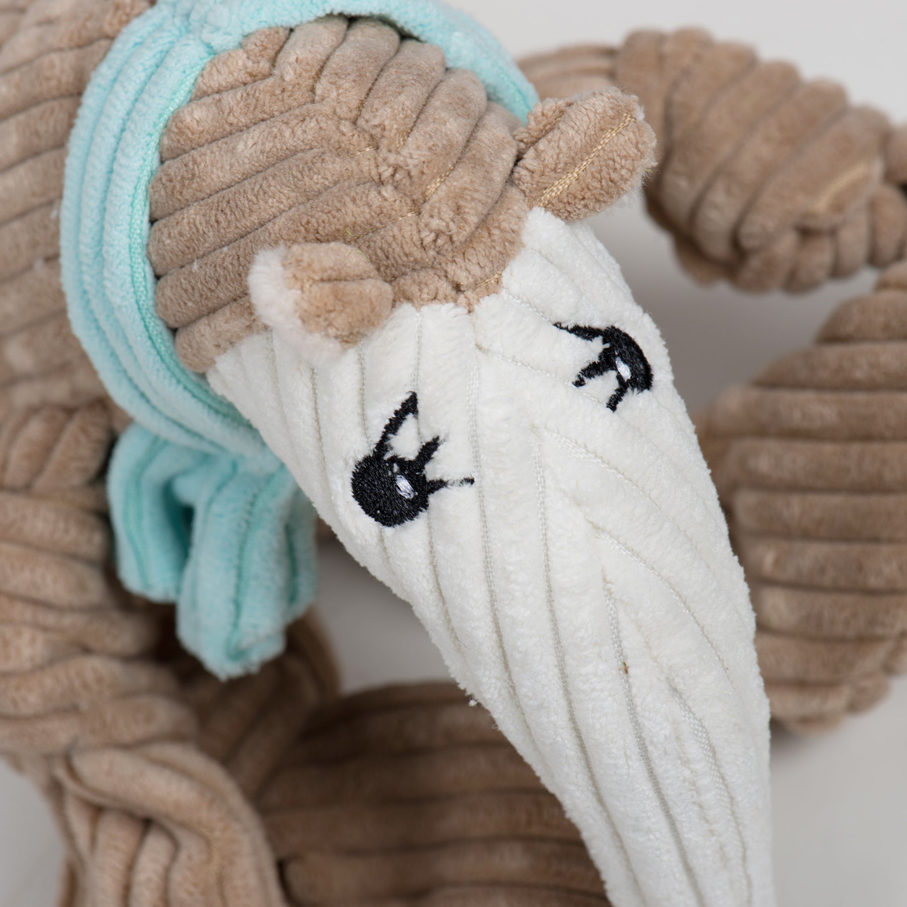 Dog Toy Nibblet Anteater Knottie Plush Toy Large for Comfort - close up product image for dog toy