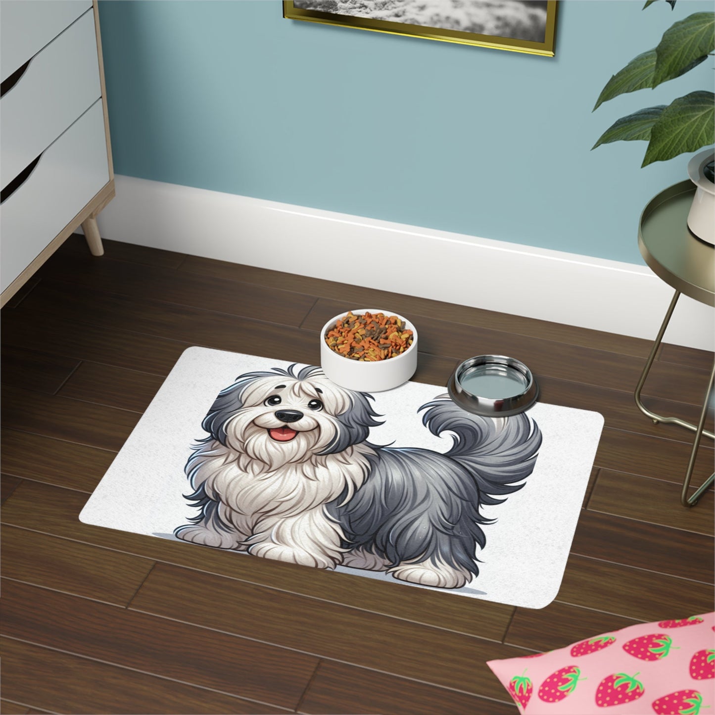 Pet Food Mat (12x18) - Old English Sheepdog