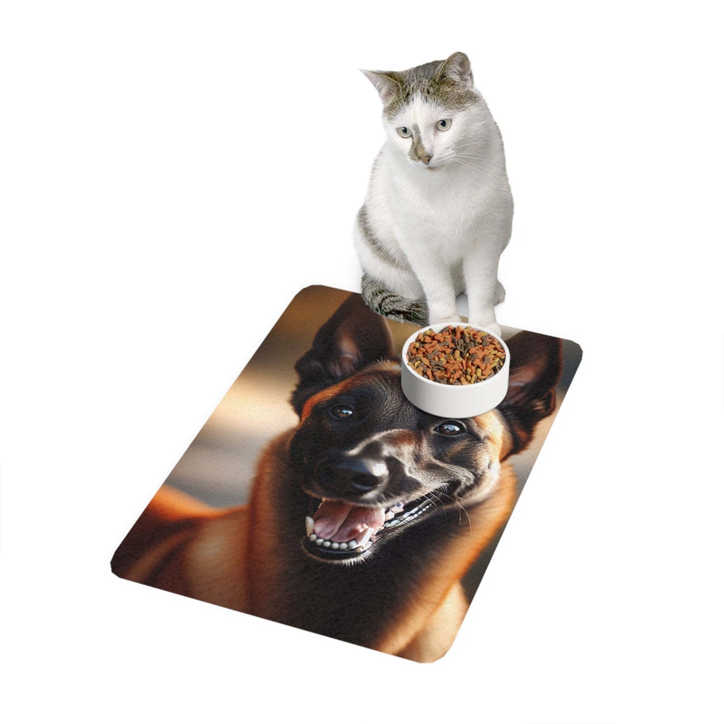 Vertical Pet Food Mat (12x18) - Belgian Shepherd Dog