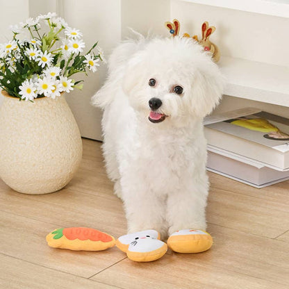 Hoppin' Easter Fun Cookies Plush Dog Toy Set - 3 Pk