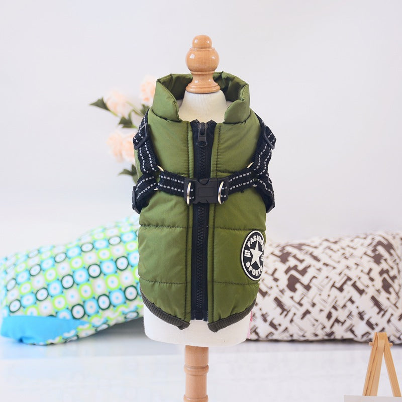 Waterproof Winter Dog Coat - Warm Jacket with Built-in Harness