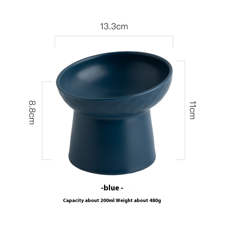 Oblique Mouth High Foot Candy Color Cat Bowl