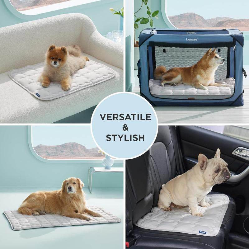 Bedsure Dog Cooling Mat – Washable Summer Crate Pad for Large Dogs (Up to 50 lbs), Non-Slip, Portable, QMAX>0.5 Cooling Tech - Purrfect Pet Kingdom