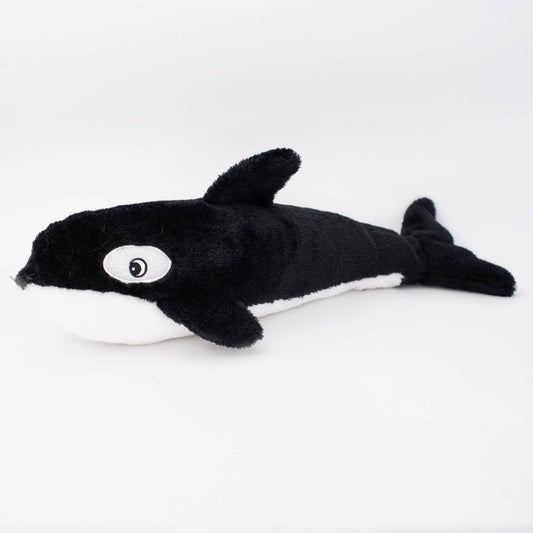 Jigglerz Killer Whale Plush Squeaky Dog Toy