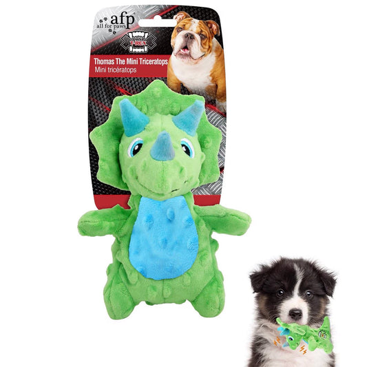 My T-Rex - Squeaky Dog Toys - Thomas The Mini Triceratops