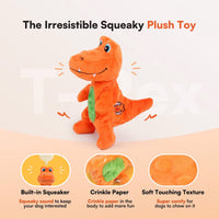 My T-Rex - Squeaky Dog Toys - Tim The Mini T-Rex Plush Dog