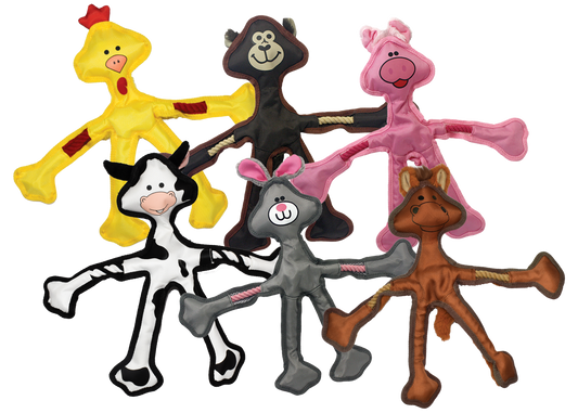 Multipet  Skele-Ropes Assortment - Assorted Animals 15"