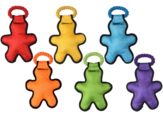 Multipet Cross - Ropes Tug 'o Man w/ Rope - Assorted Colors 14" - Dog Toys - The Family Pet