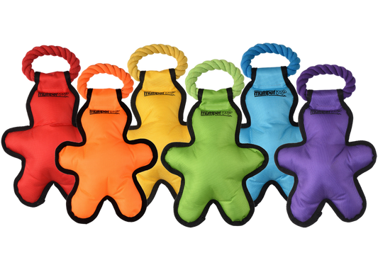 Multipet Cross-Ropes Tug 'o Man w/ Rope - Assorted Colors 14"