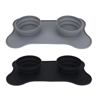 Silicone Pet Double Bowl with Mat