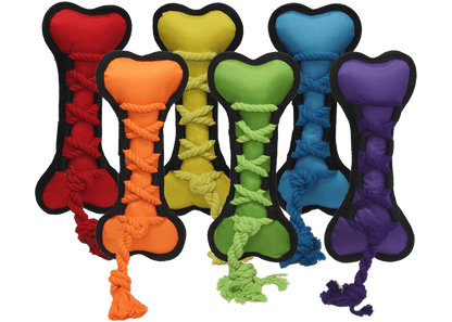 Multipet Cross-Ropes Bone - Assorted Colors 11.5"