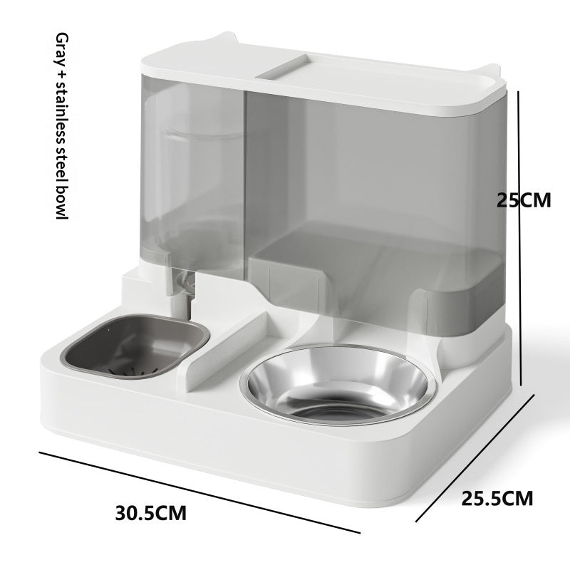 Automatic Feeder And Water Fountain Combo Cat Food Bowl