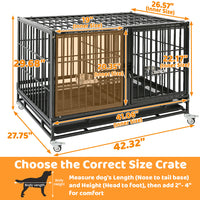 42" Stackable Dog Crate with Divider 43T (Standard Height)