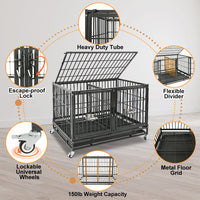 42" Stackable Dog Crate with Divider 43T (Standard Height)