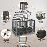43" Three-Tier Foldable Dog Crate 43TTS