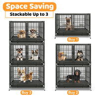 43" Three-Tier Foldable Dog Crate 43TTS