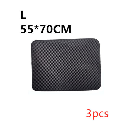 Double Layer Cat Litter Trapping Mat — Waterproof Bed Pad for Litter Box