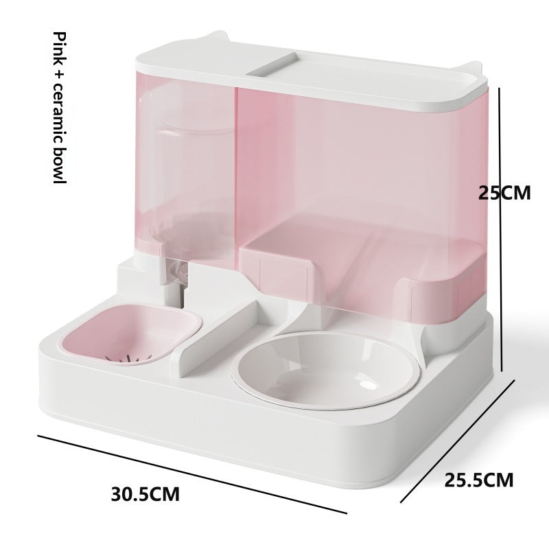 Automatic Feeder And Water Fountain Combo Cat Food Bowl