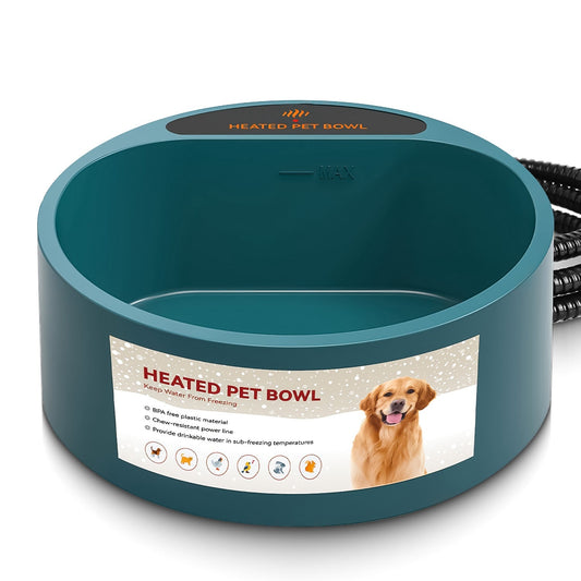 Heated Water Bowl for Dog Cat 74.4OZ Heating Water Dish IP67
