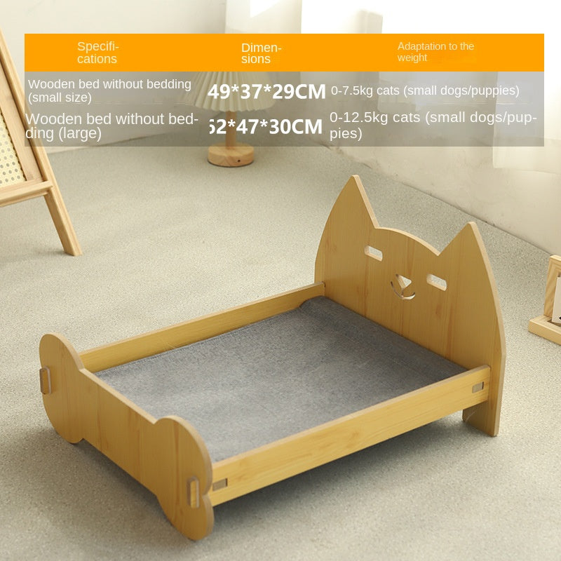 Cat Bed Solid Wood Removable Princess Style 🛏️