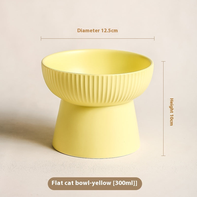 Anti-Tumble Porcelain Cat Bowl: Ergonomic Chic Dinnerware